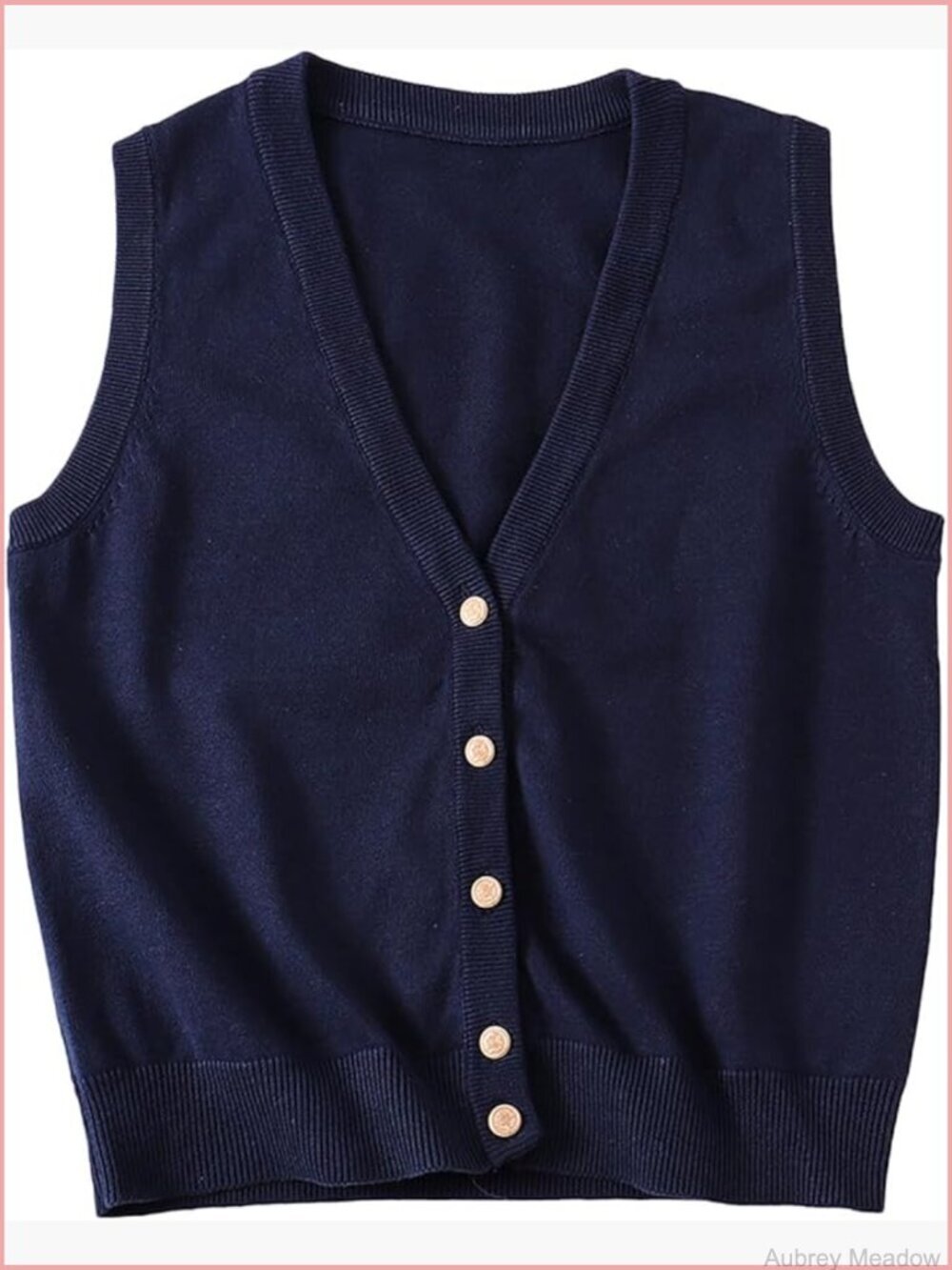 V Neck Sleeveless Cardigan Knitted Tank Top Button Down Sweater Vest Trendy